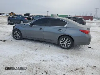 2015 Infiniti Q50 with VIN JN1BV7AR7FM420388, listed as a Copart auction lot 45231595 with 90,259 mi miles and Salvage Title. Bid and sale history available at DreamBid. Image 2.