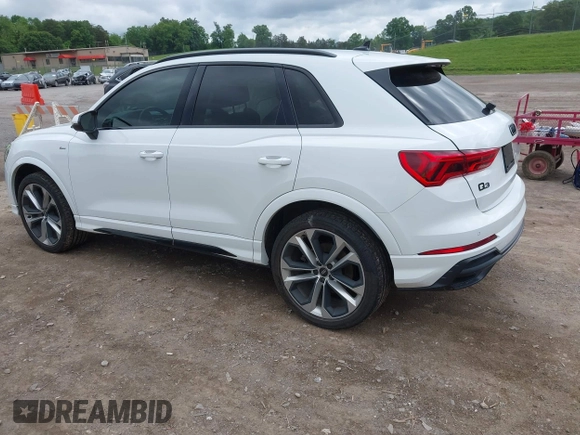 2022 Audi Q3 S line Premium Plus with VIN WA1EECF39N1025078, listed as a IAAI auction lot 42210251 with 28,841 mi miles and . Bid and sale history available at DreamBid. Image 3.