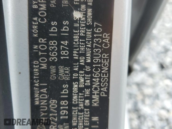 2009 Hyundai Accent Auto GLS z VIN KMHCN46C19U373167, wystawiony jako Copart lot #60026445 z przebiegiem 94 736 mil mil oraz Szkoda całkowita • Salvage title. Historia ofert i sprzedaży dostępna na DreamBid. Obrazek 13.