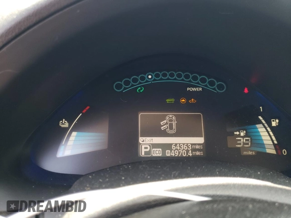 2016 Nissan LEAF S with VIN 1N4BZ0CPXGC313501, listed as a Copart auction lot 49323423 with 64,363 mi miles. Bid and sale history available at carsss.com. Image 9.