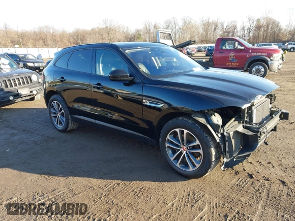 2018 Jaguar F-Pace 25t Premium with VIN SADCJ2FX1JA279629, listed as a IAAI auction lot 41195399 with 74,982 mi miles and . Bid and sale history available at DreamBid. Image 1.