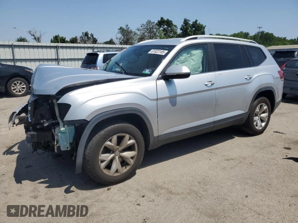 2018 Volkswagen Atlas SE with VIN 1V2LR2CA6JC577519, listed as a Copart auction lot 61823185 with 143,254 mi miles and Salvage title. Bid and sale history available at DreamBid. Image 1.