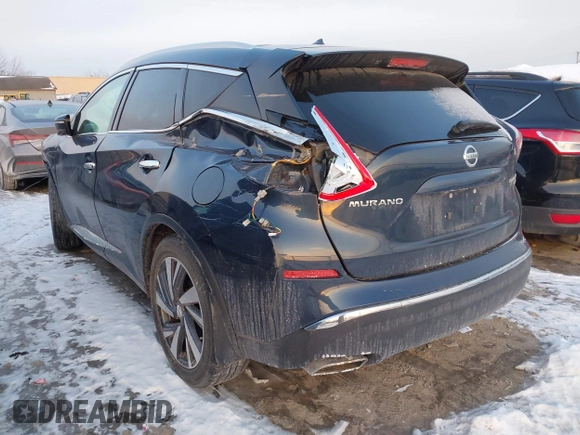 2015 Nissan Murano Platinum with VIN 5N1AZ2MH8FN240782, listed as a IAAI auction lot 41363946 with 90,545 mi miles and . Bid and sale history available at DreamBid. Image 3.