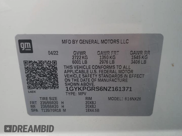 2022 Cadillac XT6 Sport with VIN 1GYKPGRS6NZ161371, listed as a Copart auction lot 64566214 with 30,352 mi miles and Salvage Title. Bid and sale history available at carsss.com. Image 13.