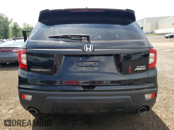 2019 Honda Passport Sport with VIN 5FNYF8H20KB007525, listed as a Copart auction lot 62453225 with 13,443 mi miles and Salvage title. Bid and sale history available at DreamBid. Image 6.
