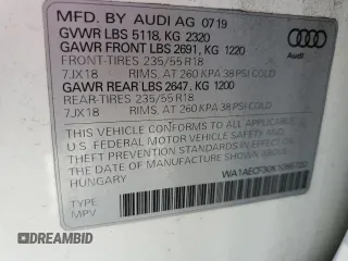 2019 Audi Q3 Premium with VIN WA1AECF30K1086720, listed as a Copart auction lot 48131155 with 51,147 mi miles and Salvage Title. Bid and sale history available at carsss.com. Image 14.