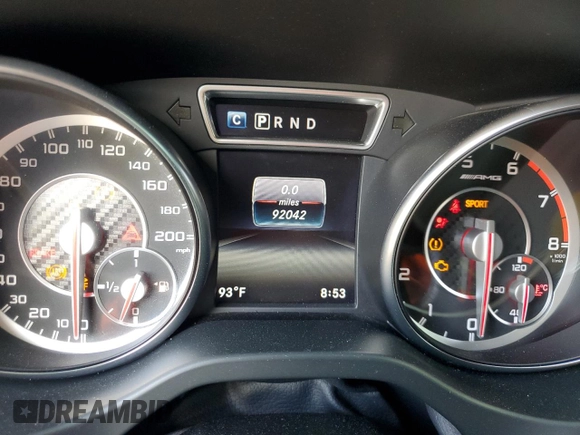 2016 Mercedes-Benz CLA 45 AMG with VIN WDDSJ5CB5GN347455, listed as a Copart auction lot 66579284 with 92,042 mi miles and Salvage Title. Bid and sale history available at DreamBid. Image 9.