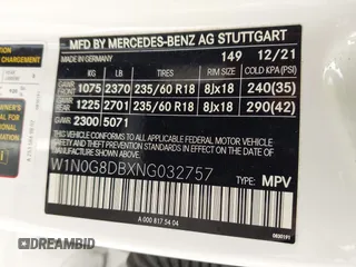 2022 Mercedes-Benz GLC 300 с VIN W1N0G8DBXNG032757, выставлен на аукционе IAAI как лот 42043736 с пробегом 39 608 миль миль и . История ставок и продаж доступна на DreamBid. Изображение 9.