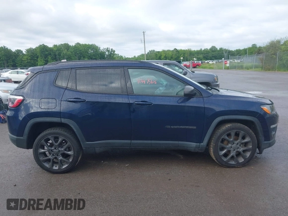 2021 Jeep Compass 80th Anniversary with VIN 3C4NJDEB5MT520949, listed as a IAAI auction lot 42447568 with 43,840 mi miles and . Bid and sale history available at DreamBid. Image 13.