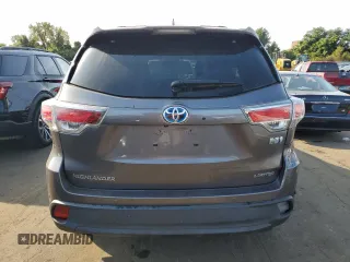 2015 Toyota Highlander Hybrid Limited with VIN 5TDDCRFHXFS009725, listed as a Copart auction lot 71092454 with 0 mi miles and Salvage Title. Bid and sale history available at carsss.com. Image 6.