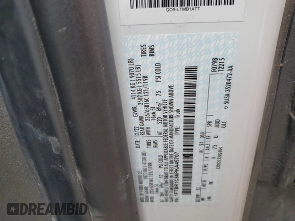 2023 Ford Transit Cargo with VIN 1FTBR1C86PKA45707, listed as a Copart auction lot 55052145 with 15,132 mi miles and Salvage title. Bid and sale history available at DreamBid. Image 12.