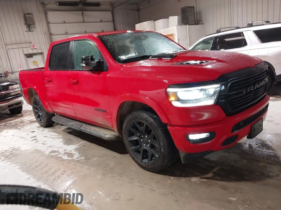 2021 Ram 1500 Laramie z VIN 1C6SRFJT2MN729787, wystawiony jako IAAI lot #42264245 z przebiegiem 81 625 mil mil oraz . Historia ofert i sprzedaży dostępna na DreamBid. Obrazek 1.