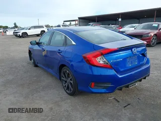 2019 Honda Civic Sedan Sport with VIN 2HGFC2F83KH592715, listed as a IAAI auction lot 41609225 with 1 mi miles. Bid and sale history available at carsss.com. Image 3.