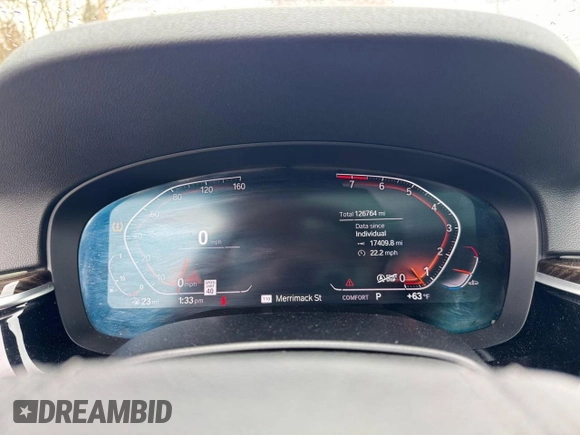 2020 BMW 5 Series with VIN WBAJS1C07LWW6392, listed as a Copart auction lot 63713295 with 126,764 mi miles and Clean title. Bid and sale history available at DreamBid. Image 8.