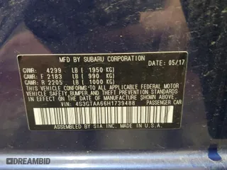 2017 Subaru Impreza with VIN 4S3GTAA66H1739488, listed as a Copart auction lot 78128054 with 60,605 mi miles and Salvage Title. Bid and sale history available at carsss.com. Image 13.