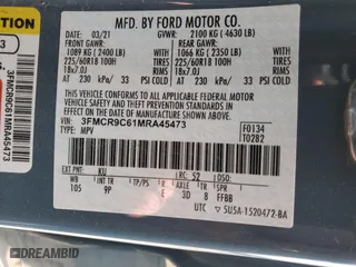 2021 Ford Bronco Sport Outer Banks with VIN 3FMCR9C61MRA45473, listed as a Copart auction lot 50760015 with 51,190 mi miles and Salvage Title. Bid and sale history available at carsss.com. Image 13.