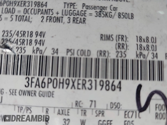 2014 Ford Fusion SE with VIN 3FA6P0H9XER319864, listed as a IAAI auction lot 42063072 with 151,526 mi miles. Bid and sale history available at carsss.com. Image 9.