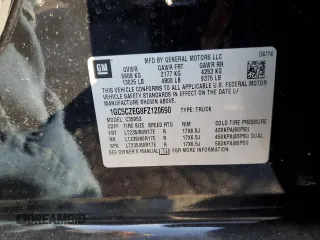 2015 Chevrolet Silverado 1500 with VIN 1GC5CZEG8FZ120690, listed as a Copart auction lot 41780525 with 84,567 mi miles and Salvage Title. Bid and sale history available at DreamBid. Image 12.