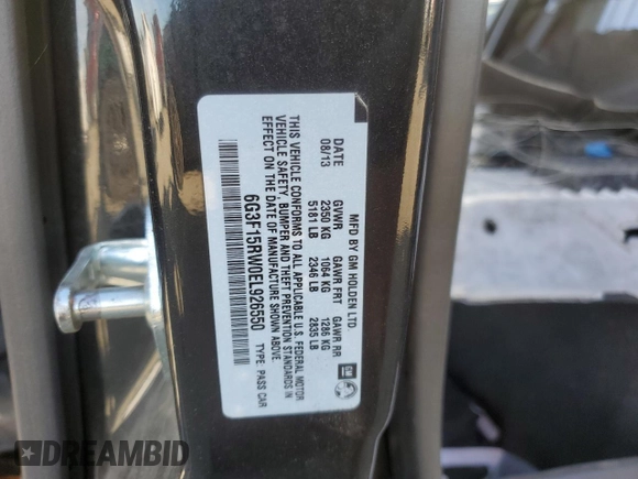 2014 Chevrolet SS z VIN 6G3F15RW0EL926550, wystawiony jako Copart lot #88694075 z przebiegiem Nie podano mil oraz Szkoda całkowita • Salvage title. Historia ofert i sprzedaży dostępna na DreamBid. Obrazek 12.