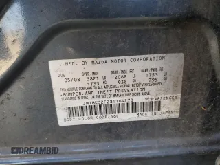2008 Mazda 3 i Touring with VIN JM1BK32F281164278, listed as a Copart auction lot 53737655 with 154,321 mi miles and Salvage Title. Bid and sale history available at carsss.com. Image 12.