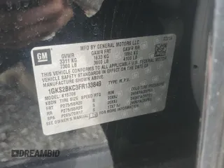 2015 GMC Yukon SLT z VIN 1GKS2BKC3FR133849, wystawiony jako Copart lot #53640635 z przebiegiem 105 812 mil mil oraz Szkoda całkowita • Salvage title. Historia ofert i sprzedaży dostępna na DreamBid. Obrazek 13.