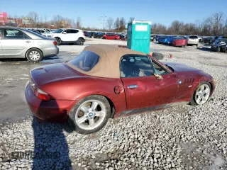 2001 BMW Z3 2.5i with VIN WBACN33401LK49779, listed as a Copart auction lot 84293094 with 0 mi miles and Salvage Title. Bid and sale history available at carsss.com. Image 3.