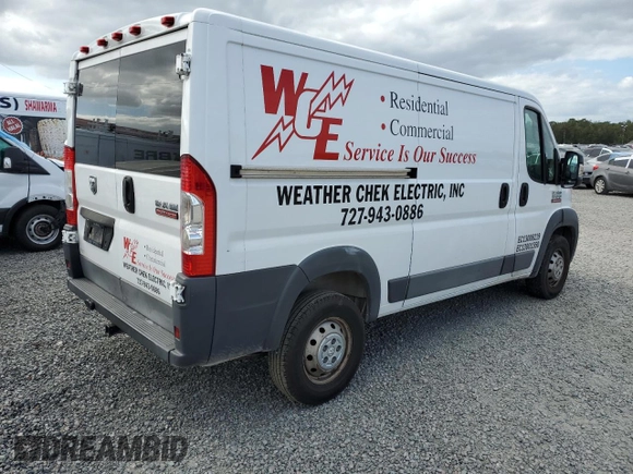 2017 Ram ProMaster Cargo with VIN 3C6TRVAG7HE547837, listed as a Copart auction lot 47671445 with 129,104 mi miles and Salvage Title. Bid and sale history available at DreamBid. Image 3.