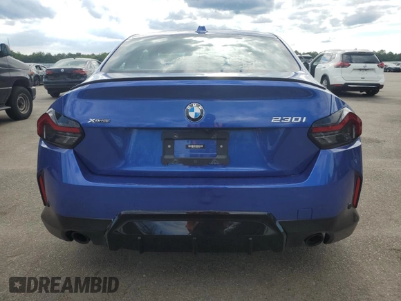 2023 BMW 2 Series 230i xDrive with VIN 3MW33CM00P8D08766, listed as a Copart auction lot 56368734 with 9,461 mi miles and Salvage Title. Bid and sale history available at carsss.com. Image 6.