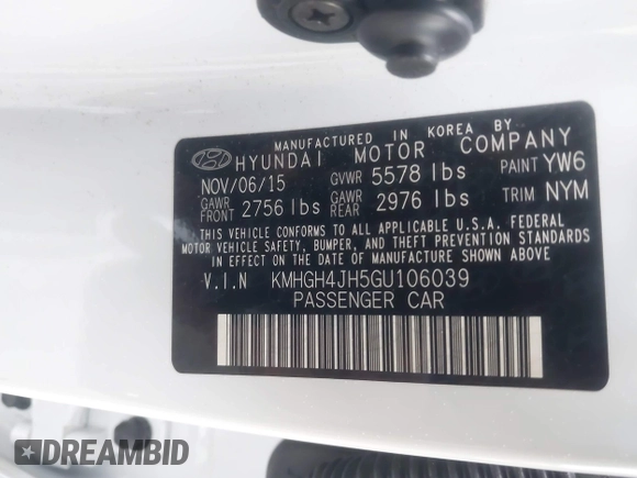 2016 Hyundai Equus Signature z VIN KMHGH4JH5GU106039, wystawiony jako IAAI lot #41913941 z przebiegiem 103 126 mil mil oraz . Historia ofert i sprzedaży dostępna na DreamBid. Obrazek 9.