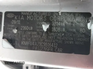 2012 Kia Forte EX with VIN KNAFU4A21C5516412, listed as a Copart auction lot 72630114 with 303,809 mi miles and Salvage Title. Bid and sale history available at carsss.com. Image 13.