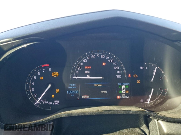 2017 Cadillac CTS AWD with VIN 1G6AW5SX7H0173961, listed as a Copart auction lot 82490624 with 109,598 mi miles and Salvage title. Bid and sale history available at DreamBid. Image 9.
