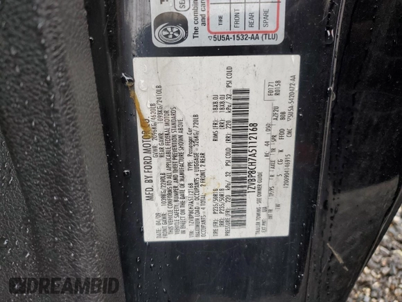 2010 Ford Mustang GT with VIN 1ZVBP8CH7A5112168, listed as a Copart auction lot 49946145 with Not Provided miles and Salvage Title. Bid and sale history available at carsss.com. Image 13.