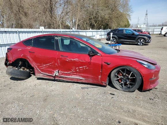 2019 Tesla Model 3 Long Range with VIN 5YJ3E1EB4KF415132, listed as a Copart auction lot 54682675 with 0 mi miles and Salvage Title. Bid and sale history available at carsss.com. Image 4.