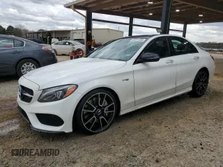 2018 Mercedes-Benz C 43 AMG with VIN 55SWF6EB1JU268322, listed as a Copart auction lot 49921335 with 24,476 mi miles and Salvage Title. Bid and sale history available at carsss.com. Image 1.