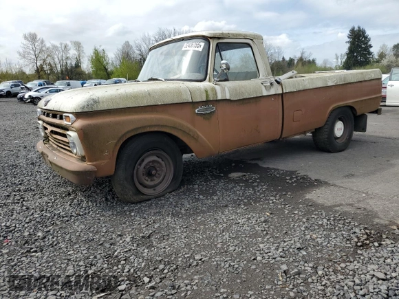 1966 Ford F-250 z VIN F25YR872296, wystawiony jako Copart lot #52436355 z przebiegiem 22 587 mil mil oraz Czysty tytuł • Clean title. Historia ofert i sprzedaży dostępna na DreamBid. Obrazek 1.