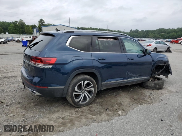 2021 Volkswagen Atlas SEL Premium with VIN 1V2TR2CA0MC532578, listed as a Copart auction lot 58321935 with 95,283 mi miles and Salvage title. Bid and sale history available at DreamBid. Image 3.