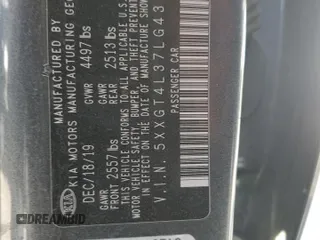 2020 Kia Optima LX with VIN 5XXGT4L37LG431277, listed as a Copart auction lot 52368405 with 111,284 mi miles and Clean Title. Bid and sale history available at carsss.com. Image 12.