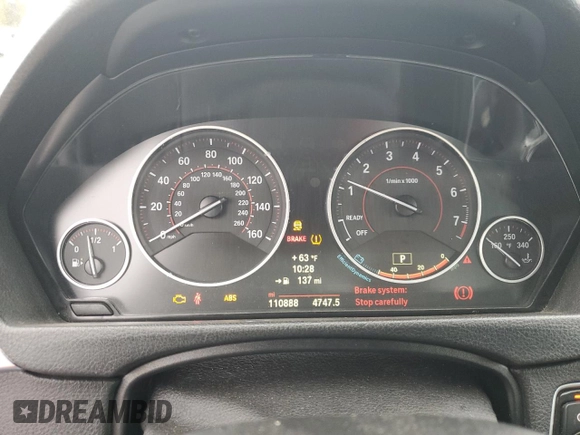 2014 BMW 4 Series 428i with VIN WBA3N7C51EK222053, listed as a Copart auction lot 84374364 with 110,888 mi miles and Salvage Title. Bid and sale history available at DreamBid. Image 9.