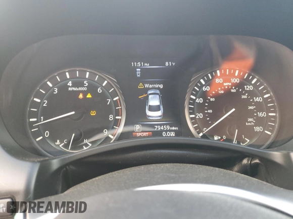 2020 Infiniti Q50 3.0t LUXE with VIN JN1EV7AP9LM208230, listed as a Copart auction lot 47831295 with 79,459 mi miles and Salvage Title. Bid and sale history available at carsss.com. Image 9.