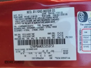 2012 Ford Mustang V6 Premium with VIN 1ZVBP8AM2C5253751, listed as a Copart auction lot 75839064 with 0 mi miles and Non Repairable. Bid and sale history available at carsss.com. Image 13.