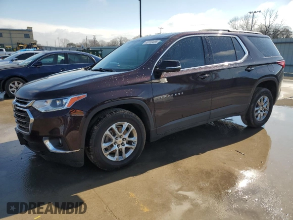 2020 Chevrolet Traverse LT Cloth z VIN 1GNERGKW2LJ253946, wystawiony jako Copart lot #46180455 z przebiegiem 98 965 mil mil oraz Szkoda całkowita • Salvage title. Historia ofert i sprzedaży dostępna na DreamBid. Obrazek 1.