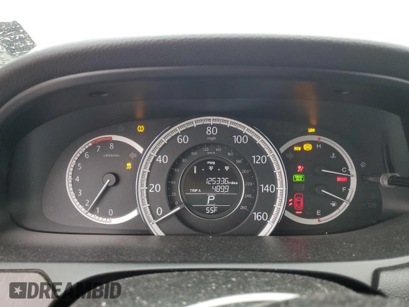 2014 Honda Accord Sedan EX-L with VIN 1HGCR2F87EA003282, listed as a Copart auction lot 53279905 with 125,336 mi miles and Salvage Title. Bid and sale history available at carsss.com. Image 9.