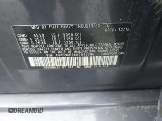 2017 Subaru Legacy z VIN 4S3BNAB66H3042796, wystawiony jako IAAI lot #41730844 z przebiegiem 83 040 mil mil oraz . Historia ofert i sprzedaży dostępna na DreamBid. Obrazek 9.