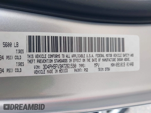 2010 Dodge Journey SXT with VIN 3D4PH5FV3AT261590, listed as a IAAI auction lot 42054460 with 138,424 mi miles and . Bid and sale history available at DreamBid. Image 9.
