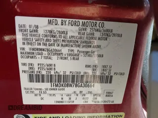 2008 Ford Taurus X Eddie Bauer with VIN 1FMDK08W78GA30664, listed as a IAAI auction lot 42537190 with 187,263 mi miles and . Bid and sale history available at DreamBid. Image 9.