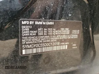 2013 BMW X5 M with VIN 5YMGY0C55D0C12018, listed as a Copart auction lot 51506725 with 126,146 mi miles and Clean Title. Bid and sale history available at carsss.com. Image 12.
