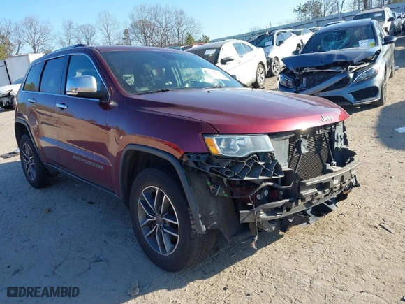 2019 Jeep Grand Cherokee Limited with VIN 1C4RJEBG7KC656046, listed as a IAAI auction lot 41498433 with 100,047 mi miles. Bid and sale history available at carsss.com. Image 1.