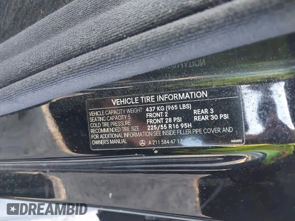 2004 Mercedes-Benz E 320 with VIN WDBUF65J84A457545, listed as a IAAI auction lot 41645142 with 208,967 mi miles and . Bid and sale history available at carsss.com. Image 9.