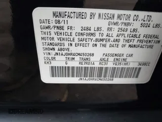 2012 Infiniti EX Journey with VIN JN1AJ0HR4CM450268, listed as a IAAI auction lot 41694446 with 160,023 mi miles. Bid and sale history available at carsss.com. Image 9.