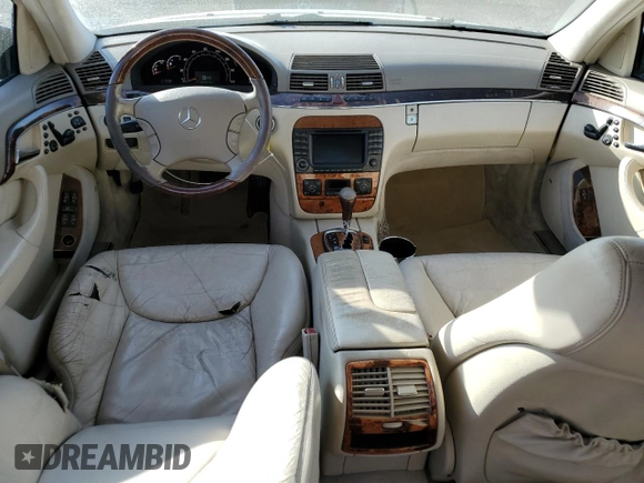 2003 Mercedes-Benz S-Class 5.0L with VIN WDBNG75JX3A376780, listed as a Copart auction lot 83376234 with 202,472 mi miles and Clean Title. Bid and sale history available at carsss.com. Image 8.